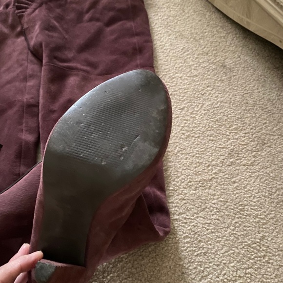 Colin Stuart VS Plum Suede Thigh High Heel Boot - Picture 4 of 4